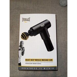Everlast Massage Gun Black EV-MSGBST-550 Cordless Multispeed 4 Heads Percussion